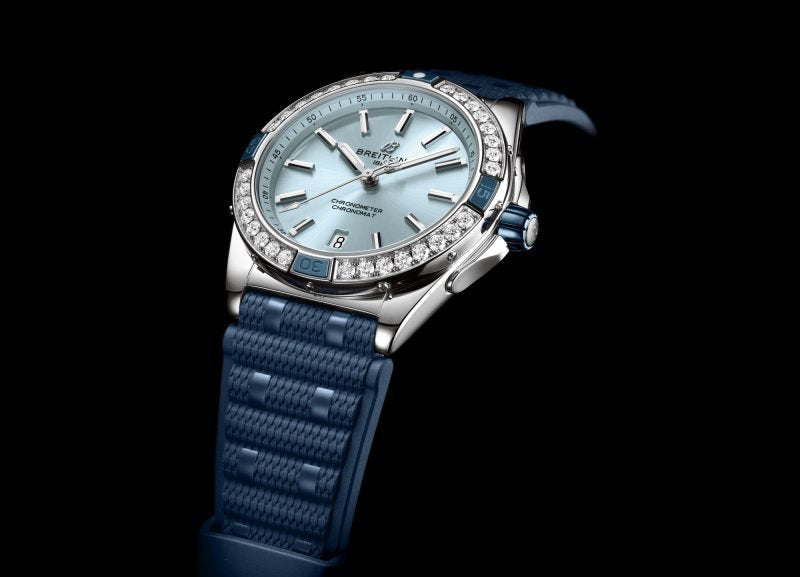  Shop Authentic Breitling Super Chronomat Automatic 38 Diamonds Blue Dial Blue Rubber Strap Watch for Women - A17356531C1S1 - Luxxuri