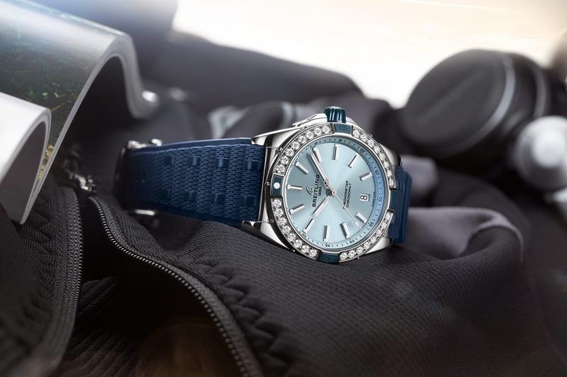  Shop Authentic Breitling Super Chronomat Automatic 38 Diamonds Blue Dial Blue Rubber Strap Watch for Women - A17356531C1S1 - Luxxuri