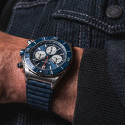  Shop Authentic Breitling Super Chronomat B01 44 Blue Dial Blue Rubber Strap Watch for Men - AB0136161C1S1 - Luxxuri