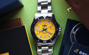  Shop Authentic Breitling Superocean II Automatic 44mm Yellow Dial Silver Steel Strap Watch for Men - A17367021I1A1 - Luxxuri