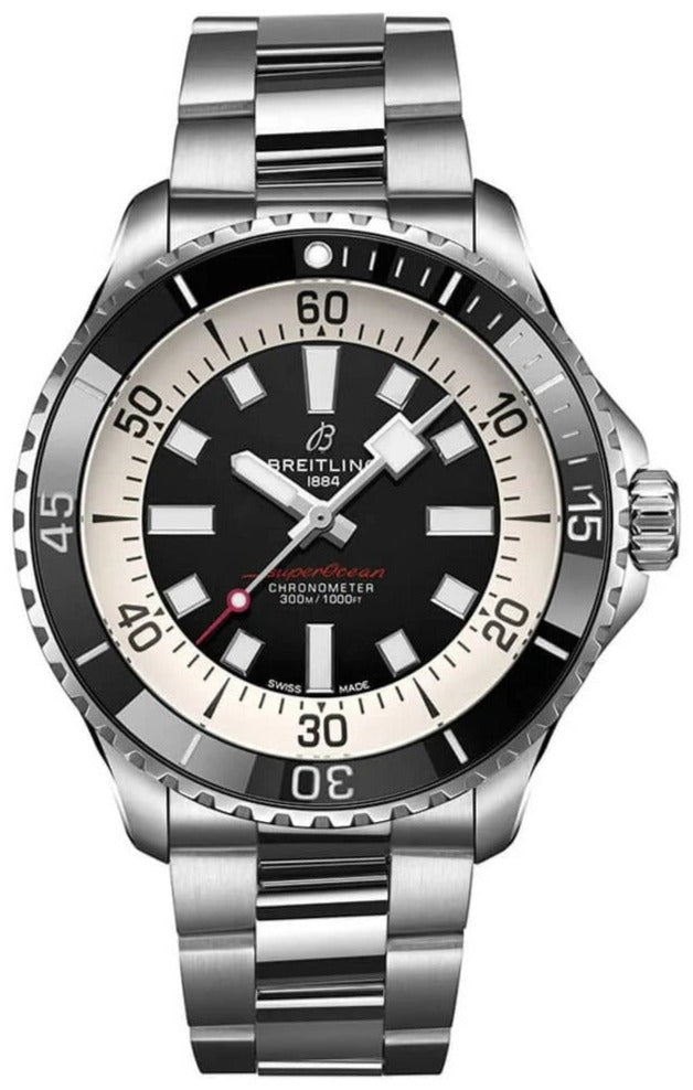  Shop Authentic Breitling Superocean Automatic 44mm Black Dial Silver Steel Strap Watch for for Men - A17376211B1A1 - Luxxuri