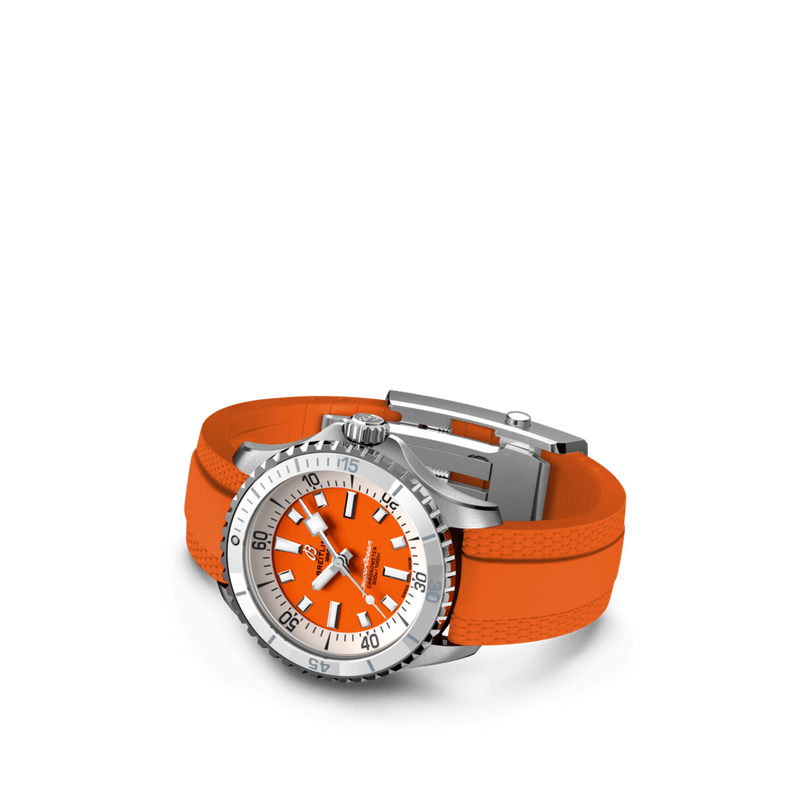  Shop Authentic Breitling Superocean Automatic 36 Orange Dial Orange Rubber Strap Watch for Men - A17377211O1S1 - Luxxuri