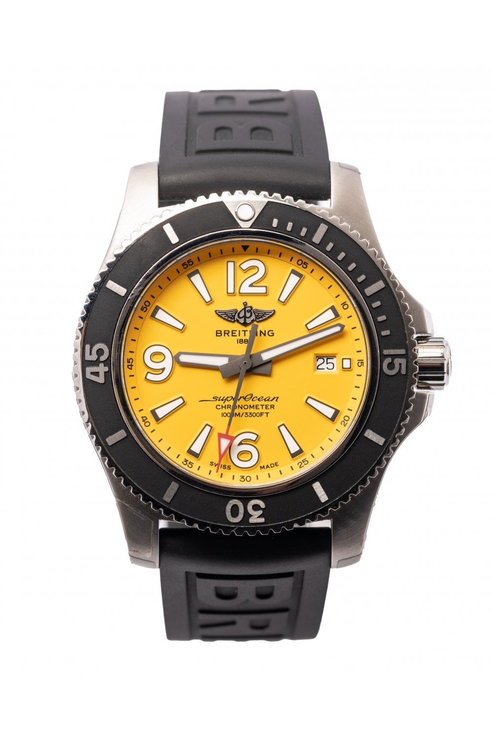  Shop Authentic Breitling Superocean Automatic 46mm Yellow Dial Black Rubber Strap Watch for Men - M17368D71I1S1 - Luxxuri