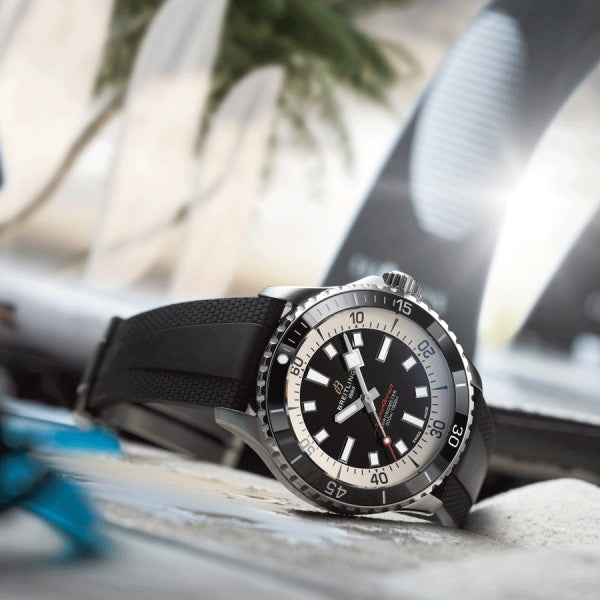  Shop Authentic Breitling Superocean Automatic 42 Black Dial Black Rubber Strap Watch for Men - A17375211B1S1 - Luxxuri