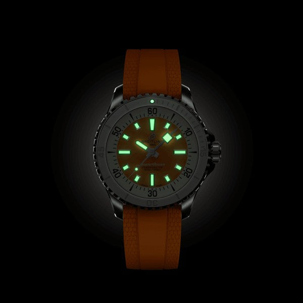  Shop Authentic Breitling Superocean Automatic 36 Orange Dial Orange Rubber Strap Watch for Men - A17377211O1S1 - Luxxuri