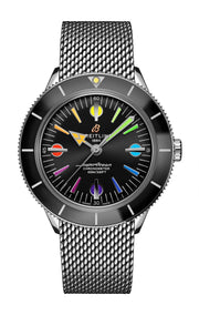  Shop Authentic Breitling Superocean Heritage '57 Black Dial Silver Mesh Bracelet Watch for Men - A103701A1B1A1 - Luxxuri
