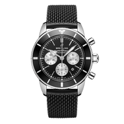  Shop Authentic Breitling Superocean Heritage B01 Chronograph 44 Black Dial Black Mesh Bracelet Watch for Men - AB0162121B1S1 - Luxxuri