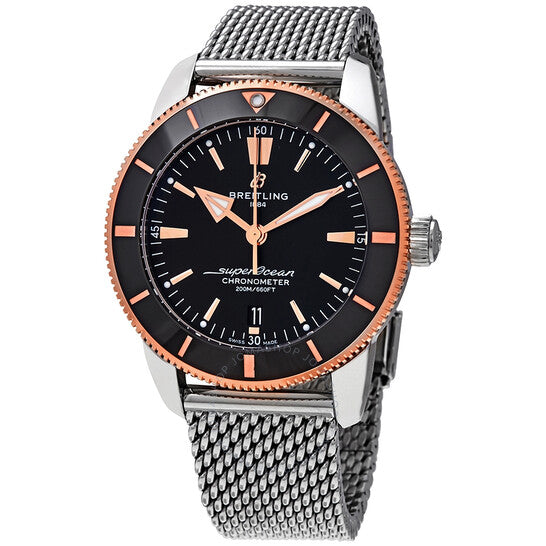 Shop Authentic Breitling Superocean Heritage B20 Automatic 44 Black Dial Silver Mesh Bracelet Watch for Men - UB2030121B1A1 - Luxxuri