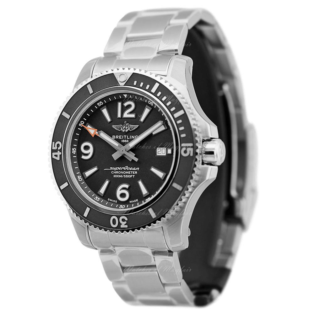  Shop Authentic Breitling Superocean Automatic 44mm Black Dial Silver Steel Strap Watch for Men - A17367D71B1A1 - Luxxuri