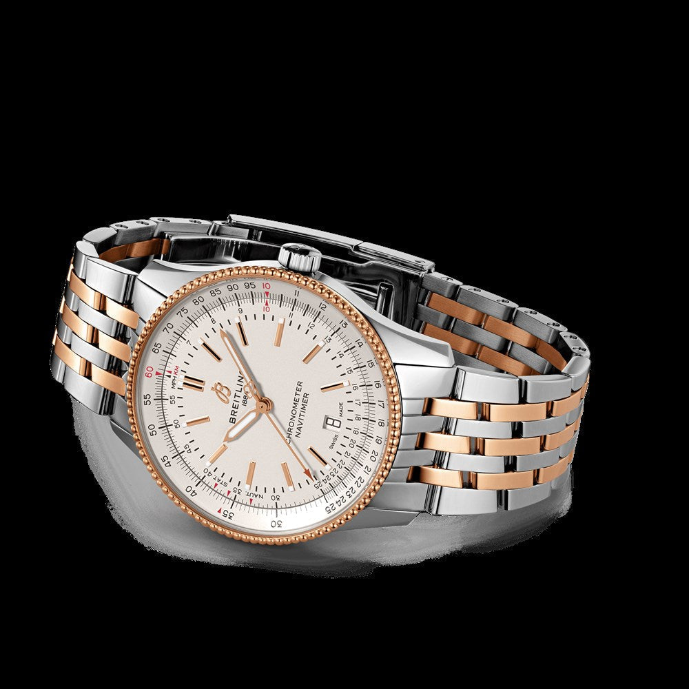  Shop Authentic Breitling Navitimer Automatic 41 White Dial Two Tone Steel Strap Watch for Men - U17326211G1U1 - Luxxuri