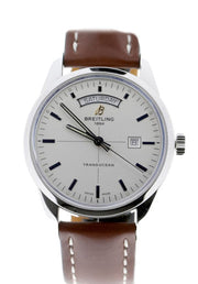  Shop Authentic Breitling Transocean Day & Date 43mm Brown Leather Strap Mens Watch - A4531012|G751|437X|A20B A.1 - Luxxuri