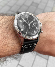  Shop Authentic Breitling Avi Ref. 765 1953 Re-Edition Black Dial Black Leather Strap Watch for Men - AB0920131B1X1 - Luxxuri