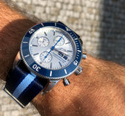  Shop Authentic Breitling Superocean Heritage Chronograph 44 Ocean Conservancy Silver Dial Two Tone NATO Strap Watch for Men - A133131A1G1W1 - Luxxuri