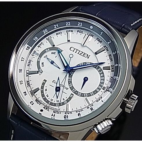  Shop Authentic Citizen Eco Drive Calendrier White Dial Blue Leather Strap Watch For Men - BU2020-11A - Luxxuri