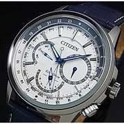  Shop Authentic Citizen Eco Drive Calendrier White Dial Blue Leather Strap Watch For Men - BU2020-11A - Luxxuri