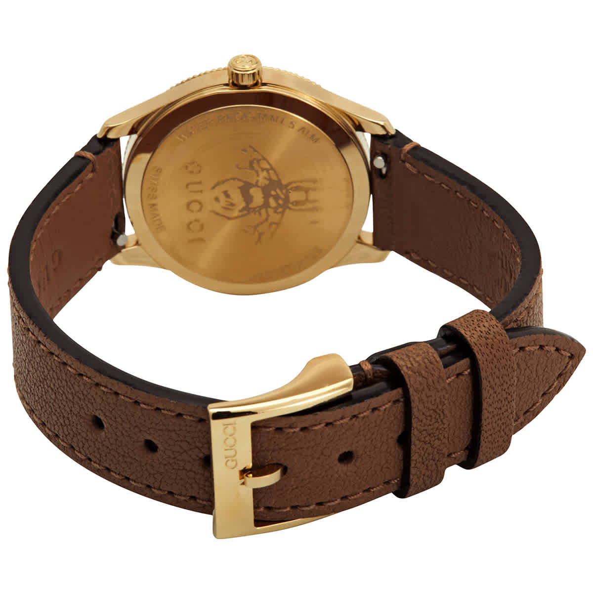  Shop Authentic Gucci G Timeless Quartz Silver Dial Brown Leather Strap Watch For Women - YA1265022 - Luxxuri