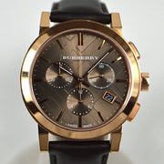  Shop Authentic Burberry The City Grey Dial Brown Leather Strap Unisex Watch - BU9755 - Luxxuri