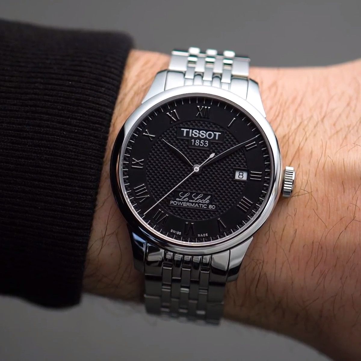  Shop Authentic Tissot Le Locle Powermatic 80 Black Dial Silver Steel Strap Watch For Men - T006.407.11.053.00 - Luxxuri
