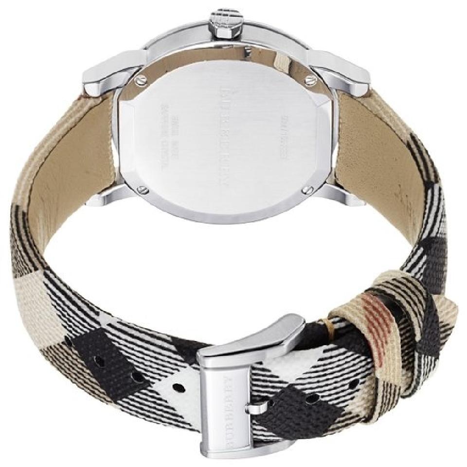  Shop Authentic Burberry The City Nova Silver Dial White Leather Strap Watch for Women - BU9022 - Luxxuri