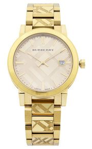  Shop Authentic Burberry The City Gold Dial Gold Steel Strap Watch for Men - BU9038 - Luxxuri