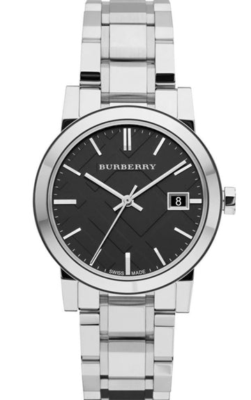  Shop Authentic Burberry The City Black Dial Silver Steel Strap Watch for Women - BU9101 - Luxxuri