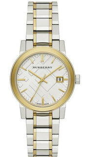  Shop Authentic Burberry The City White Dial Two Tone Steel Strap Watch for Women - BU9115 - Luxxuri