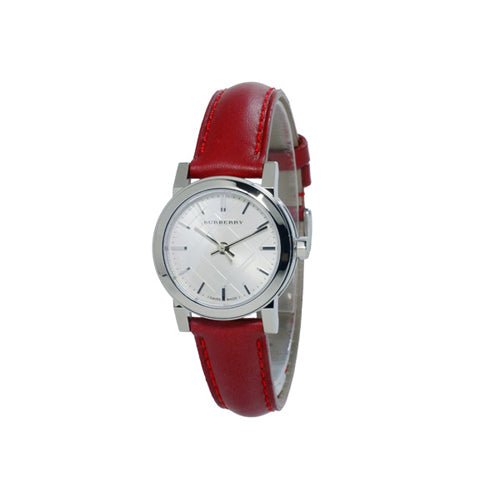  Shop Authentic Burberry The City Silver Dial Red Strap Watch for Women - BU9232 - Luxxuri