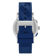  Shop Authentic Burberry City Sport Chronograph White Dial Blue Rubber Strap Watch For Men - BU9808 - Luxxuri