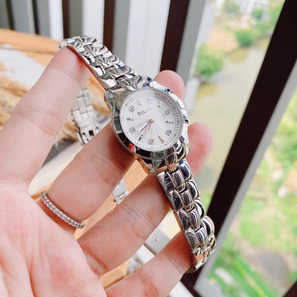  Shop Authentic Bulova Classic Diamonds Silver Dial Silver Steel Strap Watch for Women - 96P121 - Luxxuri