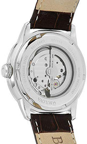  Shop Authentic Bulova Classic Skeleton Automatic Brown Dial Brown Leather Strap Watch for Men - 96A120 - Luxxuri
