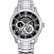  Shop Authentic Bulova BVA Dual Aperture Black Dial Silver Steel Strap Watch for Men - 96A119 - Luxxuri