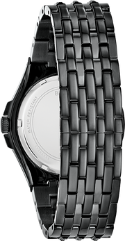  Shop Authentic Bulova Crystal Collection Phantom Black Dial Black Steel Strap Watch for Men - 98A240 - Luxxuri