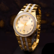  Shop Authentic Bulova Crystal Collection Champagne Dial Two Tone Steel Strap Watch for Women - 98B174 - Luxxuri