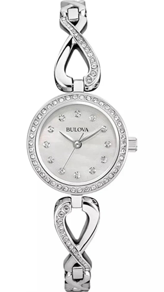  Shop Authentic Bulova Crystals Quartz Mother of Pearl Dial Silver Steel Strap Watch for Women - 96X129 - Luxxuri