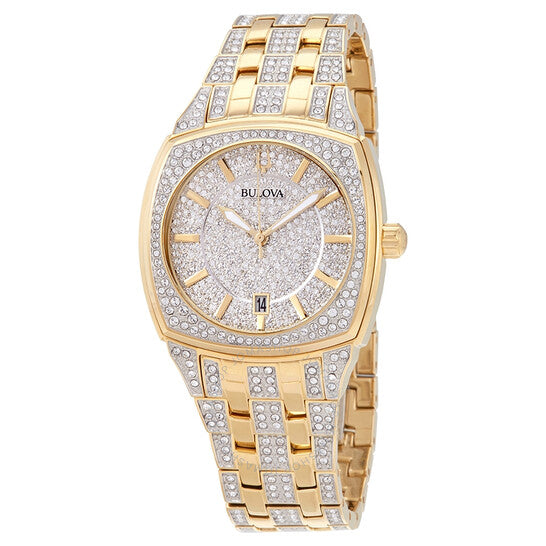  Shop Authentic Bulova Phantom Crystal Silver Dial Two Tone Steel Strap Watch for Men - 98B324 - Luxxuri