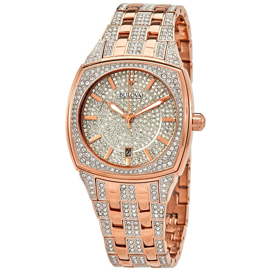  Shop Authentic Bulova Phantom Crystal Silver Dial Two Tone Steel Strap Watch for Men - 98B324 - Luxxuri