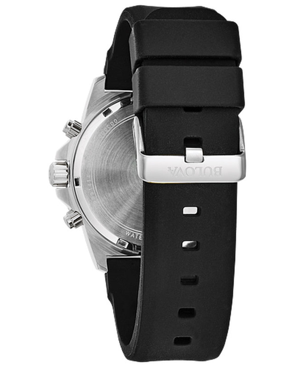  Shop Authentic Bulova Marine Star Blue Dial Black Silicone Strap Watch for Men - 98B258 - Luxxuri