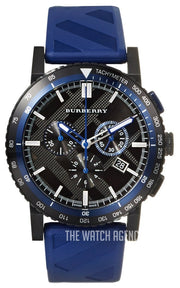  Shop Authentic Burberry The City Sport Chronograph Black Dial Blue Rubber Strap Watch For Men - BU9807 - Luxxuri