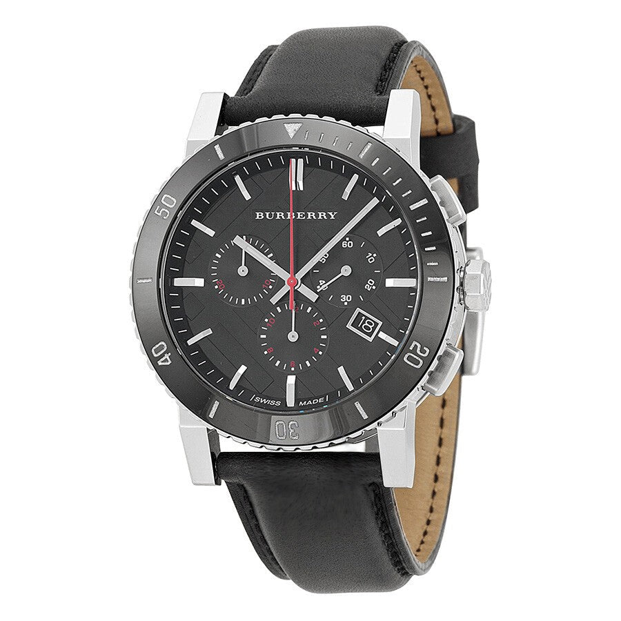  Shop Authentic Burberry The City Black Dial Black Leather Strap Watch for Men - BU9382 - Luxxuri