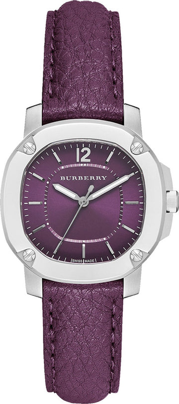  Shop Authentic Burberry Brit The Britain Maroon Dial Maroon Leather Strap Watch for Women - BBY1714 - Luxxuri