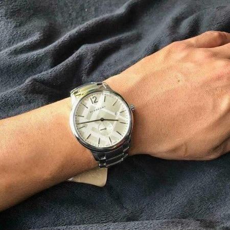  Shop Authentic Burberry The Classic Silver Dial Silver Steel Strap Watch for Men - BU10004 - Luxxuri