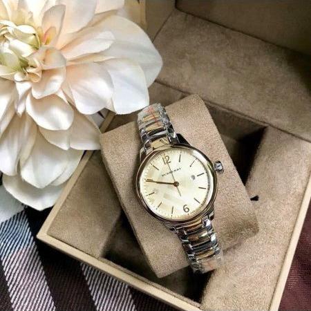  Shop Authentic Burberry The Classic Champagne Gold Dial Two Tone Steel Strap Watch for Women - BU10118 - Luxxuri