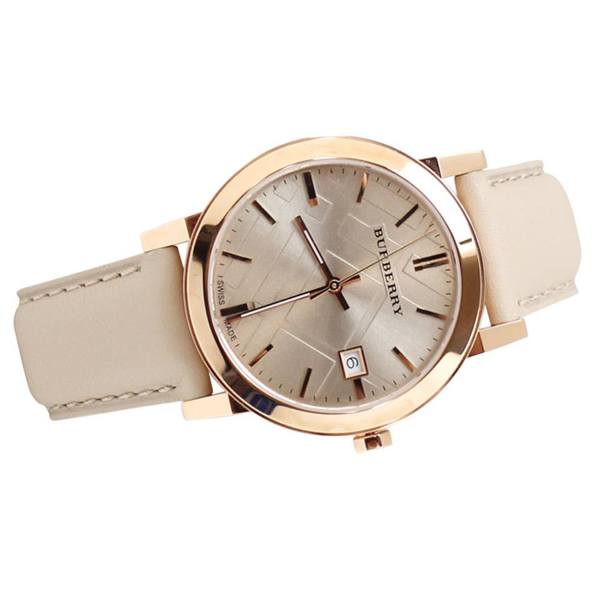  Shop Authentic Burberry The City Beige Dial Brown Leather Strap Watch for Women - BU9014 - Luxxuri