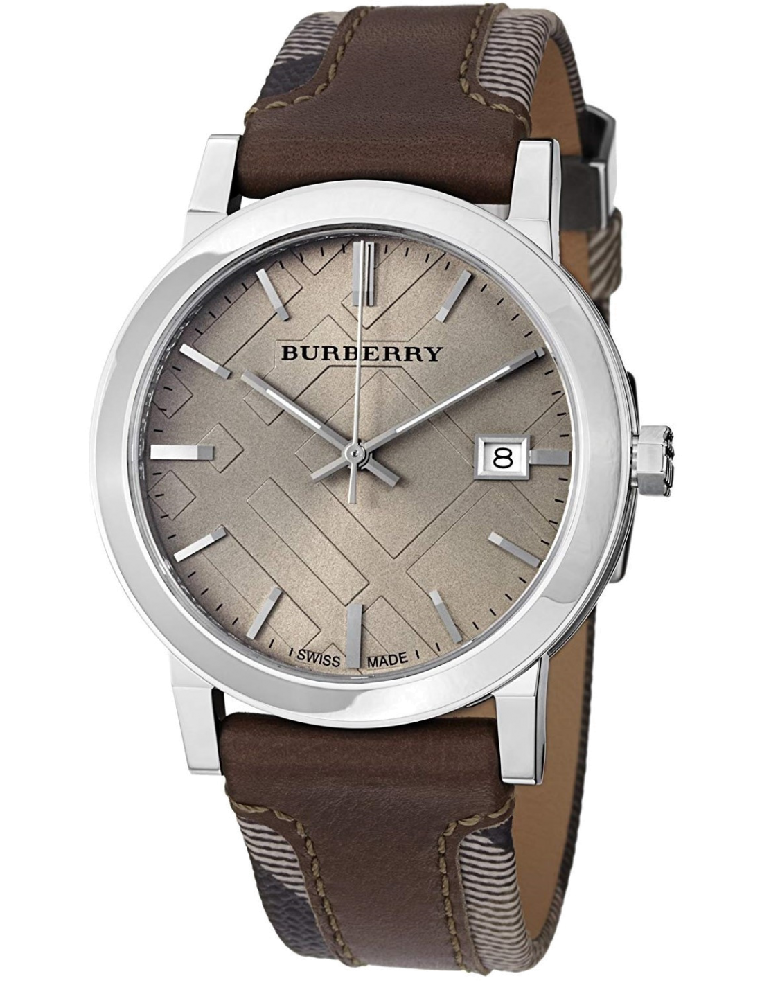 Shop Authentic Burberry The City Grey Dial Leather Strap Watch for Men - BU9020 - Luxxuri