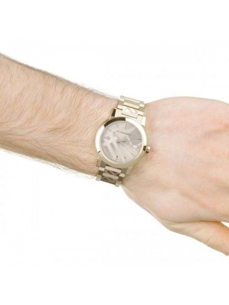  Shop Authentic Burberry The City Gold Dial Gold Steel Strap Watch for Men - BU9038 - Luxxuri