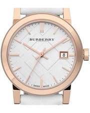  Shop Authentic Burberry The City White Dial White Leather Strap Watch for Women - BU9012 - Luxxuri