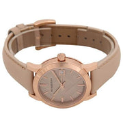  Shop Authentic Burberry The City Beige Dial Beige Leather Strap Watch for Women - BU9109 - Luxxuri
