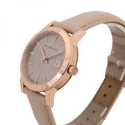  Shop Authentic Burberry The City Beige Dial Beige Leather Strap Watch for Women - BU9109 - Luxxuri