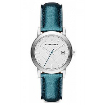  Shop Authentic Burberry White Dial Turquoise Leather Strap Watch for Women - BU9120 - Luxxuri