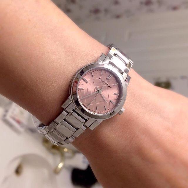  Shop Authentic Burberry The City Diamonds Pink Dial Silver Steel Strap Watch for Women - BU9231 - Luxxuri